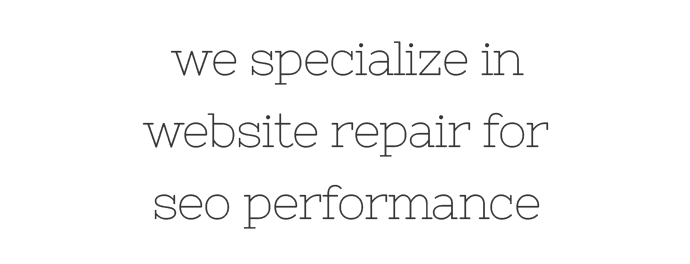 website repair for seo is our specialty
