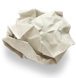 writing paper crumpled up